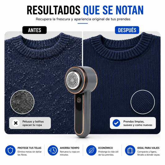 Quita Motas Eléctrico Recargable USB | Renueva tu Ropa en Minutos