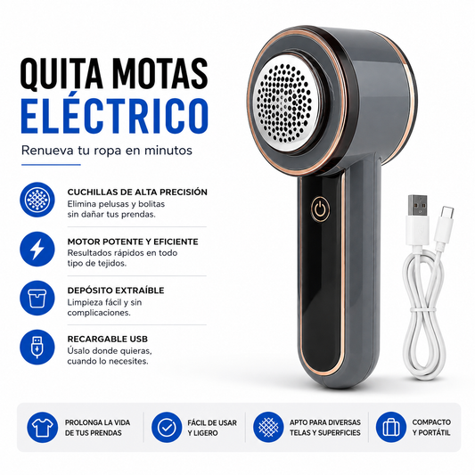 Quita Motas Eléctrico Recargable USB | Renueva tu Ropa en Minutos